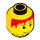 LEGO Yellow Pepper Roni Minifigure Head with Red Hair (Recessed Solid Stud) (3626 / 42523)