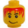 LEGO Gul Pepper Roni Minifigur Hode med Rød Hår (Forsenket solid knott) (3626 / 42523)