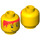 LEGO Yellow Pepper Roni Minifigure Head with Red Hair (Recessed Solid Stud) (3626 / 42523)