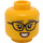 LEGO Geel Pet Groomer Hoofd (Verzonken Solid Stud) (3274 / 105592)