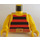 LEGO Gelb Pirate Torso mit Schwarz und rot Striped Shirt und Brown Gürtel mit Gelb Arme und Gelb Hände (973)