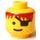 LEGO Gelb Pirates Kopf mit rot Haar und Eyepatch (Sicherheitsbolzen) (3626)