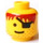 LEGO Yellow Pirates Head with Red Hair and Eyepatch (Safety Stud) (3626)