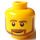 LEGO Yellow Plain Head with Beard (Safety Stud) (3626)