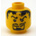 LEGO Yellow Plain Head with Black Hair and Goatee, closed Mouth (Safety Stud) (3626 / 50003)