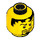 LEGO Jaune Plaine Diriger avec Noir Cheveux et Goatee, fermé Mouth (Goujon de sécurité) (3626 / 50003)