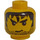 LEGO Yellow Plain Head with Black Stubble and Messy Hair (Safety Stud) (3626 / 44747)