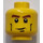 LEGO Yellow Plain Head with Cheek Lines, Mouth Closed / Mouth Open Scared (Safety Stud) (3626 / 88938)