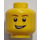 LEGO Jaune Plaine Tête avec Lopsided Sourire et Blanc Pupils (Clou de sécurité) (14761 / 88950)