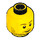 LEGO Gelb Schmucklos Kopf mit Stubble, Smile / Crinkled Mouth und Invertiert Eyebrows (Sicherheitsbolzen) (88944 / 90227)