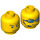 LEGO Gelb Schmucklos Kopf mit Sunglasses und Headset (Sicherheitsbolzen) (3626 / 63814)