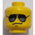 LEGO Giallo Liscio Testa con Occhiali da sole (Perno solido incassato) (13626 / 99509)