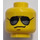 LEGO Gelb Schmucklos Kopf mit Sunglasses (Einbau-Vollbolzen) (13626 / 99509)