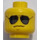 LEGO Yellow Plain Head with Sunglasses (Recessed Solid Stud) (13626 / 99509)