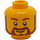 LEGO Amarillo Plano Cabeza con Blanco Pupils, Marrón Cabeza Barba y Smile (Espiga de seguridad) (12486 / 89510)