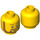 LEGO Yellow Plain Head with White Pupils, Brown Head Beard and Smile (Safety Stud) (12486 / 89510)