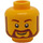 LEGO Gelb Schmucklos Kopf mit Weiß Pupils, Brown Kopf Beard und Smile (Sicherheitsbolzen) (12486 / 89510)