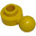 LEGO Jaune assiette 1 x 1 Rond avec boule d&#039;attelage (Trou rond)