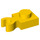 LEGO Yellow Plate 1 x 1 with Vertical Clip (Thick Open &#039;O&#039; Clip) (44860 / 60897)