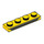 LEGO Gul Plade 1 x 4 med Sort Line (3710 / 106757)