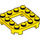 LEGO Jaune assiette 4 x 4 x 0.7 avec Coins arrondis et 2 x 2 Open Centre (79387)