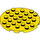 LEGO Geel Plaat 6 x 6 Ronde met Pin Gat (11213)