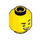 LEGO Yellow Police Cadet, Male (spiked Hair) Minifigure Head (Recessed Solid Stud) (3626 / 101373)