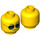 LEGO Yellow Police Officer Head with Black Sunglasses (Recessed Solid Stud) (3626 / 21023)