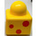 LEGO Yellow Primo Brick 1 x 1 with Duplo Bunny Logo and 3 red spots on opposite sides (31000)
