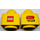 LEGO Yellow Primo Brick 1 x 1 with Duplo Logo and Lego Logo on opposite sides (31000 / 49256)