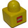 LEGO Yellow Primo Brick 1 x 1 with Duplo Logo and Lego Logo on opposite sides (31000 / 49256)