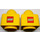 LEGO Yellow Primo Brick 1 x 1 with LEGO Logo on opposite sides (31000)