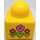 LEGO Yellow Primo Brick 1 x 1 with Number &#039;3&#039; and 3 flowers on opposite side (31000 / 49046)