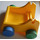 LEGO Yellow Primo Storage vehicle with blue and green wheels