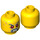LEGO Geel Professor Brainstein met Mech Suit Minifigure Hoofd (Verzonken Solid Stud) (3626 / 21652)