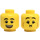 LEGO Yellow Queasy Man Minifigure Head with Smile (Recessed Solid Stud) (17956 / 23102)