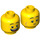 LEGO Giallo Queasy Uomo Liscio Testa con sorriso grande (bottoncino pieno incassato) (3626 / 17956)