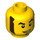 LEGO Giallo Race Macchina Guy Minifigure Testa (Perno solido incassato) (3626 / 38205)