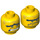 LEGO Geel Racers Hoofd (Verzonken Solid Stud) (3626 / 90210)