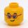 LEGO Yellow Red Glasses Minifigure Head (Recessed Solid Stud) (3626 / 26882)