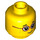 LEGO Yellow Red Glasses Minifigure Head (Recessed Solid Stud) (3626 / 26882)