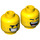 LEGO Gelb Rex Dangervest Minifigure Kopf (Einbau-Vollbolzen) (3626 / 47672)