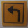 LEGO Yellow Roadsign Clip-on 2 x 2 Square with Left Turn Arrow Sticker with Open &#039;U&#039; Clip (15210)