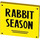 LEGO Yellow Roadsign Clip-on 2 x 2 Square with Sign „RABBIT SEASON“ with Open &#039;O&#039; Clip (15210)