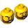LEGO Gelb Robber Kopf (Einbau-Vollbolzen) (3626 / 36558)