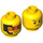 LEGO Gelb Robin Minifigure Kopf (Einbau-Vollbolzen) (3626 / 36351)
