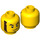 LEGO Yellow Rocket Racer Minifigure Head (Recessed Solid Stud) (3626 / 77790)