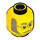 LEGO Yellow Scientist Head With Glasses (Recessed Solid Stud) (3626 / 96571)