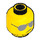 LEGO Gelb Scribble Cop Minifigure Kopf (Einbau-Vollbolzen) (3626 / 47616)
