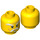 LEGO Yellow Sensei Wu - tan and gold robes Minifigure Head (Recessed Solid Stud) (3626 / 20619)